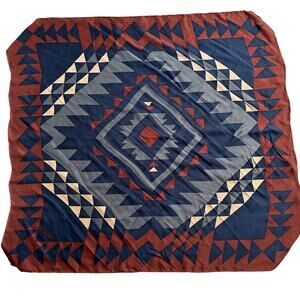 Pendleton Smith Rock Silk Scarf Square Southwest Motif Jewel Tone 33‎ x 35
